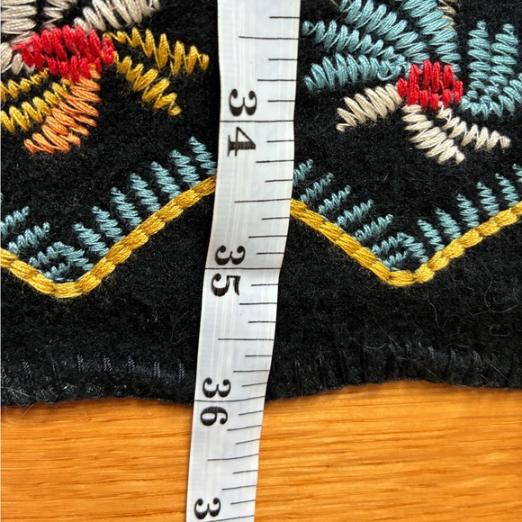 Paparazzi Boho Embroidered Floral Coat Cardigan Hooded Open Front Black Size L - Picture 11 of 12